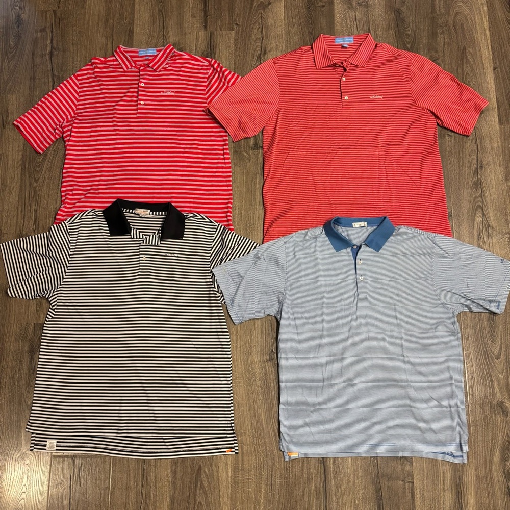 Fairway & Greene / Peter Millar Men's Polo Striped Whitetail Golf Shirts Mens XL
